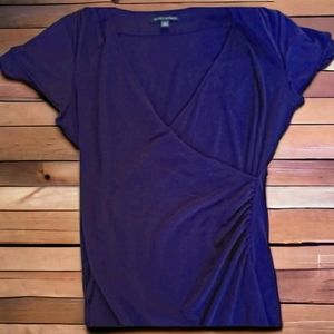 Purple Banana Republic Faux Wrap Top